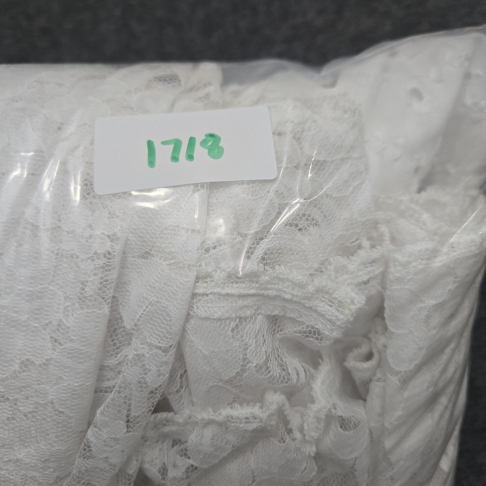 Princess Kaiulani Hawaiian Vintage Lace Dress Womens Medium White Victorian Boho - Picture 15 of 15